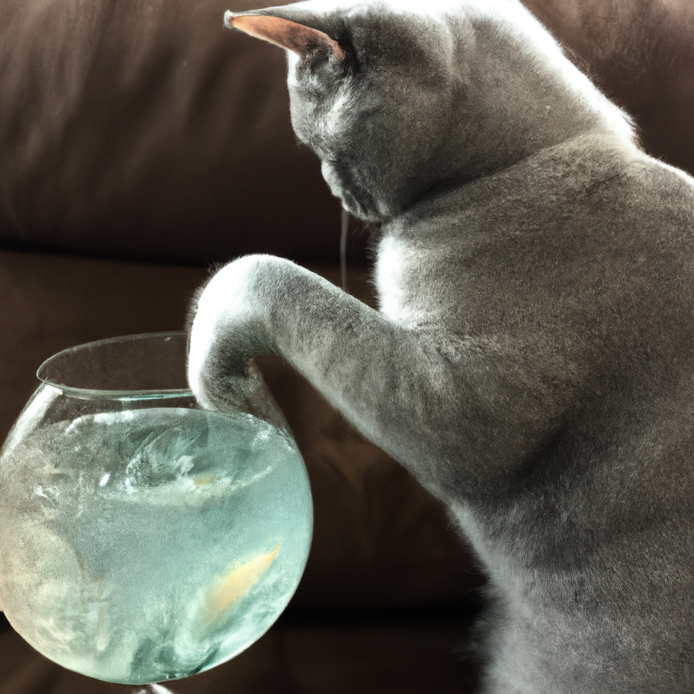 Cat with paw on the rim of a gin tonic glass
